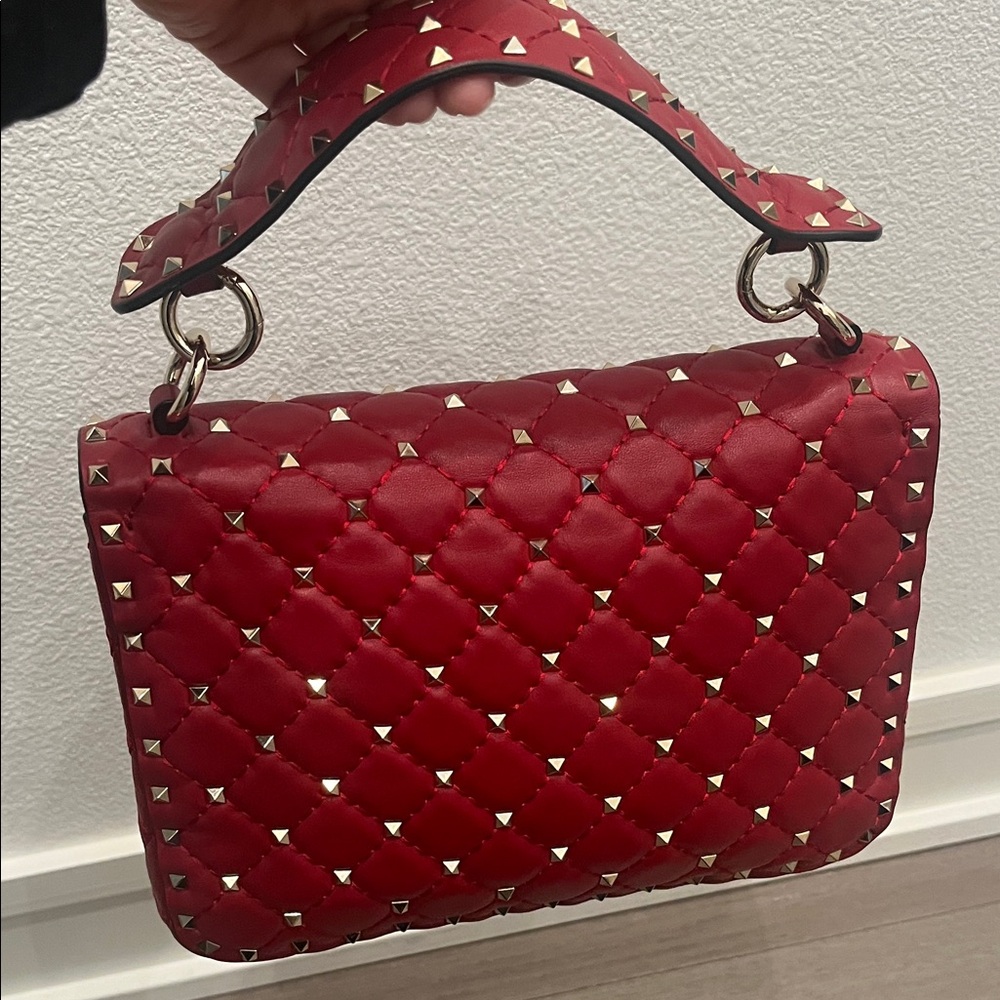 Valentino Garavani Red Studded Clutch - Picture 5 of 9